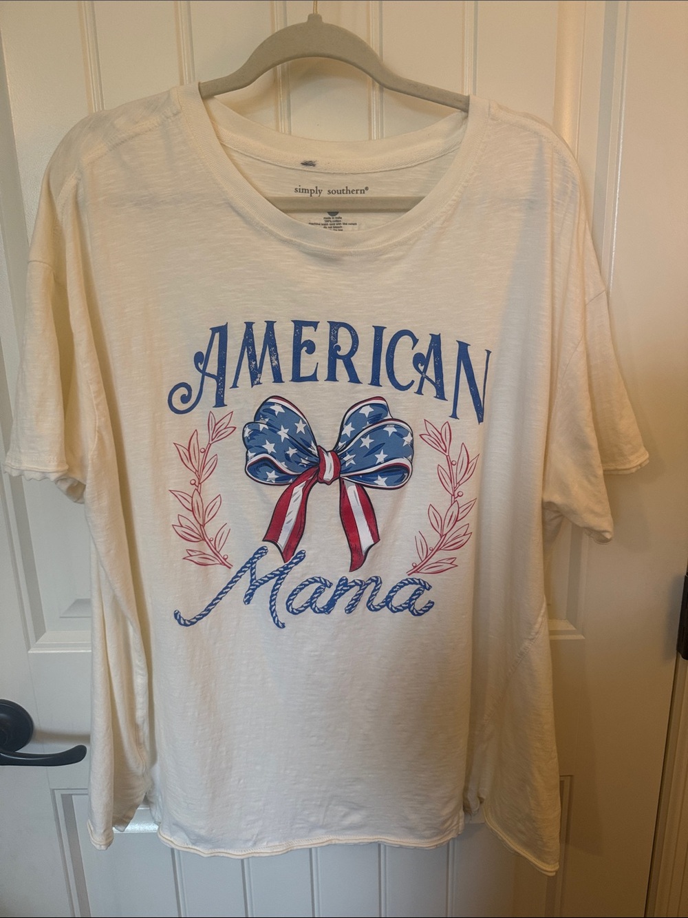 Simply Southern "American Mama" Tee with Red & Blue Bow